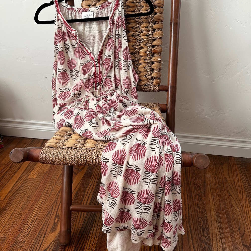 Wrap London Printed Jersey Dress-Linen Jersey